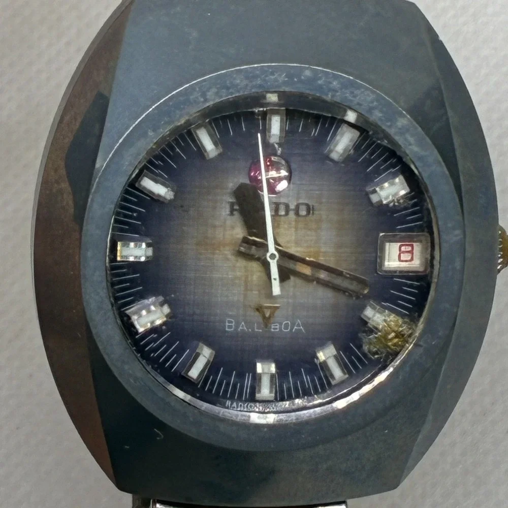 Vintage Rado Balboa V Automatic Watch K680773 Tungsten Carbide Date Mens-RUNNING